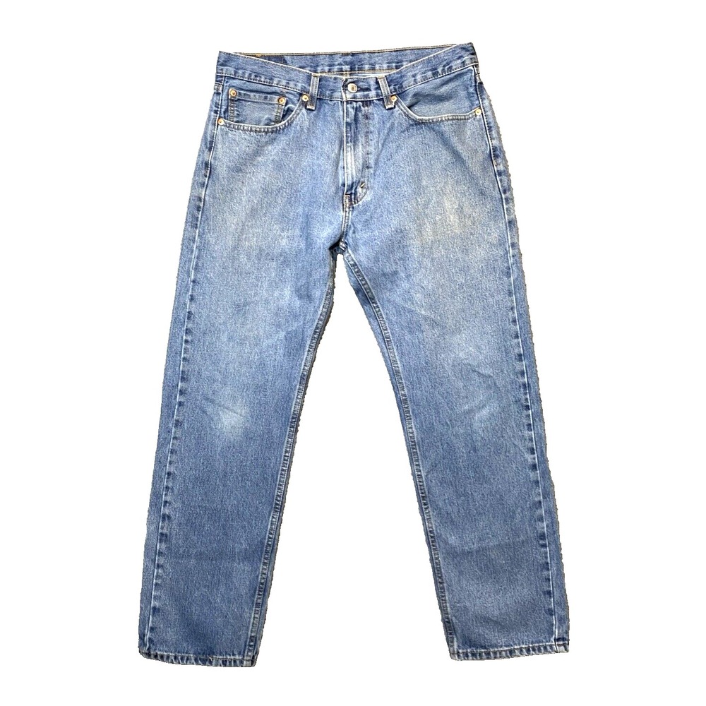Levis 505 Regular Fit Straight‎ Leg  Jeans 35x32 Blue Medium Wash